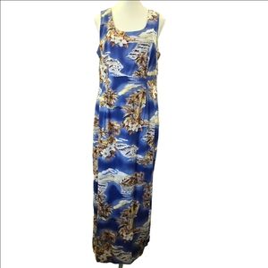 Hilo Hattie Maxi Hawaiin Dress, Sz 14 (Ptp 19")